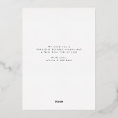 Eenvoudige elegante pasgetrouwde Merry Christmas g Folie Feestdagenkaart (Achterkant)