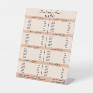 Eenvoudige Elegante Pastel Sinaasappel Salon 8 Pri Reclamebord Met Voetstuk