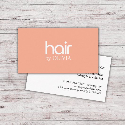 Eenvoudige elegante pastel witte haarstylist visitekaartje