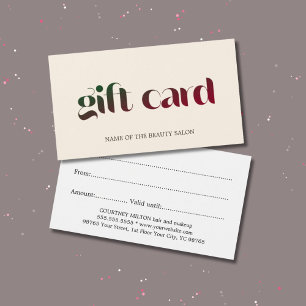 Eenvoudige elegante pastelsalon visitekaartje