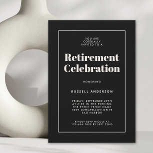 Eenvoudige Elegante Pensioen Partij Zwart Kaart