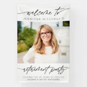 Eenvoudige Elegante Pensioenpartij Foto Welkom Spandoek (Verticaal)