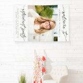 Eenvoudige Elegante Pensioenpartij Foto Welkom Spandoek (Insitu)