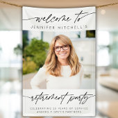 Eenvoudige Elegante Pensioenpartij Foto Welkom Spandoek