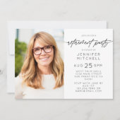 Eenvoudige elegante pensionering partij foto horiz kaart (Voorkant)