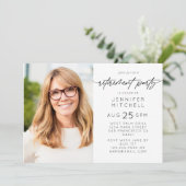 Eenvoudige elegante pensionering partij foto horiz kaart (Staand voorkant)