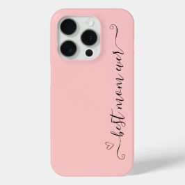 Eenvoudige elegante perzik roze chique beste mam o iPhone 15 pro case