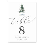 Eenvoudige Elegante Pine Tree Bruiloft Kaart (Achterkant)