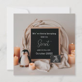 Eenvoudige & Elegante pinguïn zwangerschapsaankond Kaart (Voorkant)