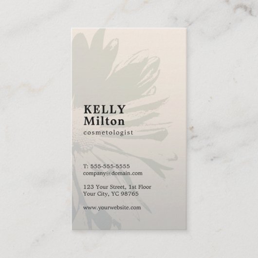 Eenvoudige Elegante Plain Floral Cosmetologist Visitekaartje (Voorkant)