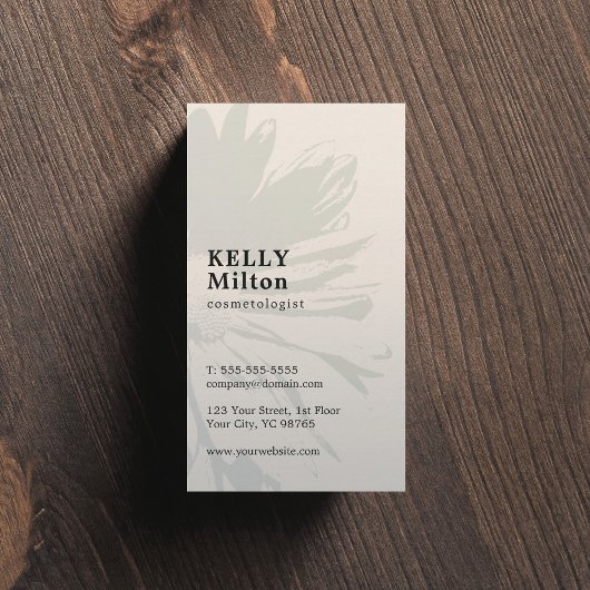 Eenvoudige Elegante Plain Floral Cosmetologist Visitekaartje