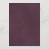 Eenvoudige Elegante Plum op Dusty Lavendel Wedding Menu (Achterkant)
