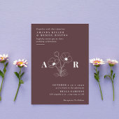 Eenvoudige Elegante Poppy Flower Wedding Uitnodigi Kaart