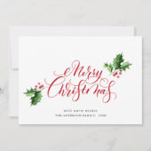 Eenvoudige Elegante Prettig Kerstfeest Groet 3 FOT Feestdagenkaart (Voorkant)