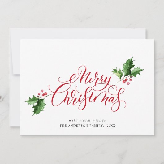 Eenvoudige Elegante Prettig Kerstfeest Groet 3 FOT Feestdagenkaart (Voorkant)