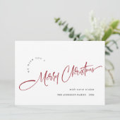 Eenvoudige Elegante Prettig Kerstfeest Groet Feestdagenkaart (Staand voorkant)