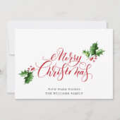 Eenvoudige Elegante Prettig Kerstfeest Groet Feestdagenkaart (Voorkant)