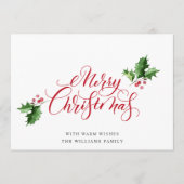 Eenvoudige Elegante Prettig Kerstfeest Groet Feestdagenkaart (Voorkant)