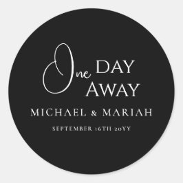 Eenvoudige Elegante Proefbruiloft Dinner één dag v Ronde Sticker