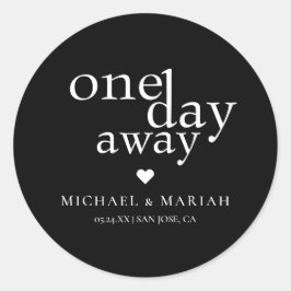 Eenvoudige Elegante Proefbruiloft Dinner Een Dag V Ronde Sticker