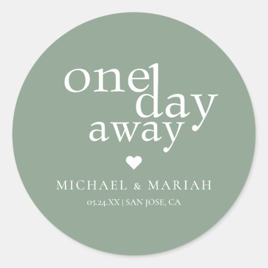 Eenvoudige Elegante Proefbruiloft Dinner Ronde Sticker (Voorkant)