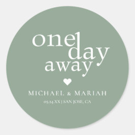 Eenvoudige Elegante Proefhuwelijk Dinner één dag v Ronde Sticker