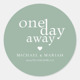 Eenvoudige Elegante Proefhuwelijk Dinner Een Dag V Ronde Sticker