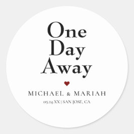 Eenvoudige Elegante Proefhuwelijk Dinner Een Dag V Ronde Sticker