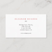 Eenvoudige elegante professional visitekaartje (Achterkant)