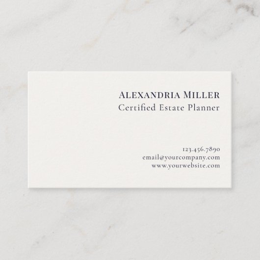 Eenvoudige elegante professional visitekaartje (Voorkant)