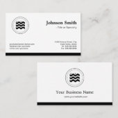 Eenvoudige elegante professional - zwart zwart wit visitekaartje (Voorkant / Achterkant)