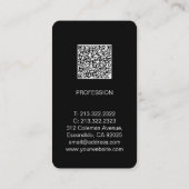 Eenvoudige Elegante Professionele Foto QR Code Visitekaartje (Achterkant)