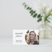 eenvoudige elegante professionele foto visitekaartje (Staand voorkant)