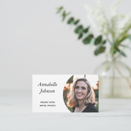 eenvoudige elegante professionele foto visitekaartje (Staand voorkant)