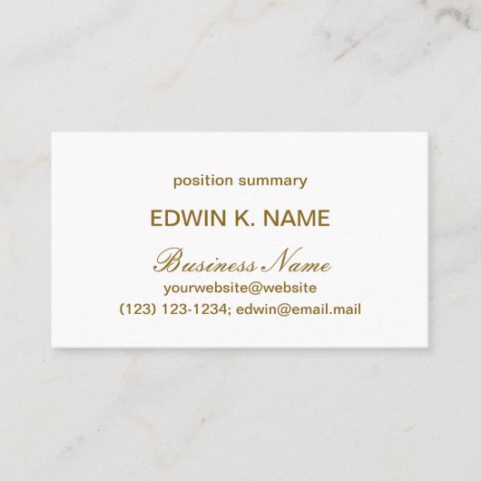 Eenvoudige elegante professionele Visitekaartjes (Voorkant)