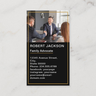 Eenvoudige Elegante Professionele Zwarte advocaat Visitekaartje