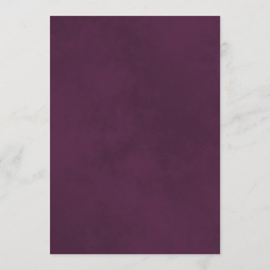 Eenvoudige Elegante Pruim & Marineblauw op Witte H Menu (Achterkant)