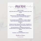 Eenvoudige Elegante Pruim & Marineblauw op Witte H Menu (Voorkant)