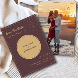 Eenvoudige Elegante Purple Gouden Foto sparen de d Kaart