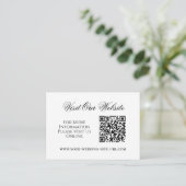 Eenvoudige Elegante QR-code Bezoek onze website Tr Informatiekaartje (Staand voorkant)