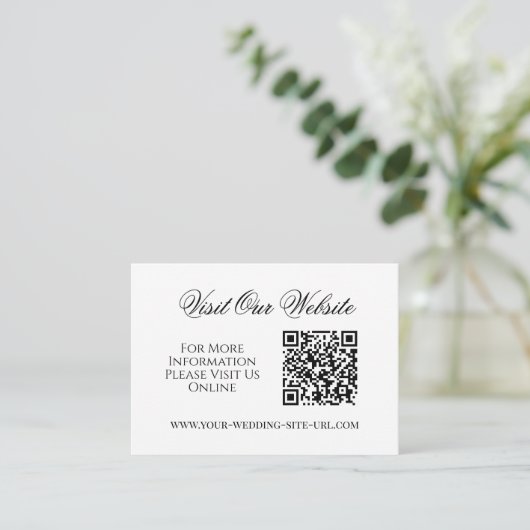 Eenvoudige Elegante QR-code Bezoek onze website Tr Informatiekaartje (Staand voorkant)