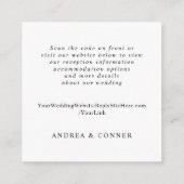 Eenvoudige Elegante QR-Code Bruiloft Details Informatiekaartje (Achterkant)