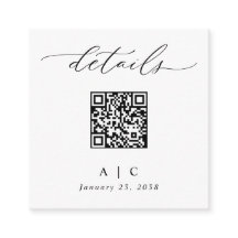 Eenvoudige Elegante QR-Code Bruiloft Details