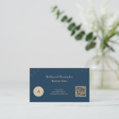 Eenvoudige elegante qr code business logo loyalty  visitekaartje (Staand voorkant)