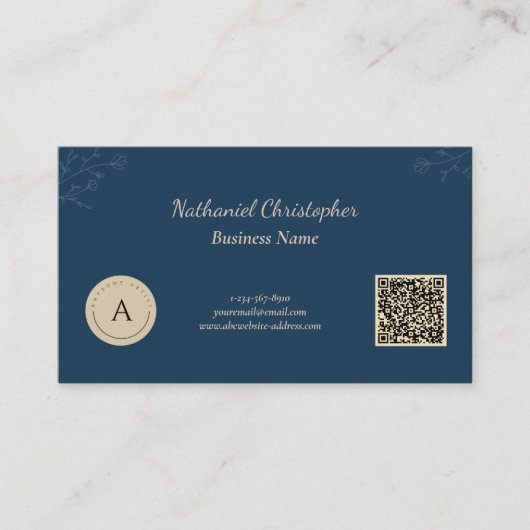 Eenvoudige elegante qr code business logo loyalty  visitekaartje (Voorkant)