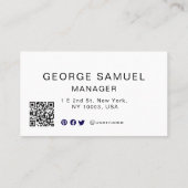 Eenvoudige Elegante QR-code en Logo Afspraakkaart Afsprakenkaartje (Achterkant)