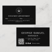 Eenvoudige Elegante QR-code en Logo Afspraakkaart Afsprakenkaartje (Voorkant / Achterkant)