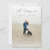 Eenvoudige Elegante QR Code Foto Bestemming Huweli Kaart (Voorkant)