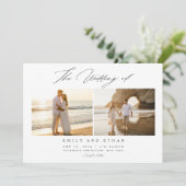 Eenvoudige Elegante QR Code Foto Bruiloft Kaart (Staand voorkant)