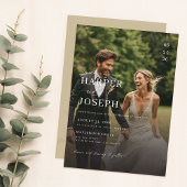 Eenvoudige Elegante QR Code Foto Bruiloft Kaart